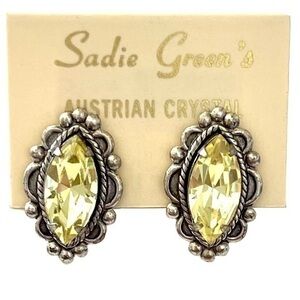 Vintage Austrian Crystal Stud Earrings!